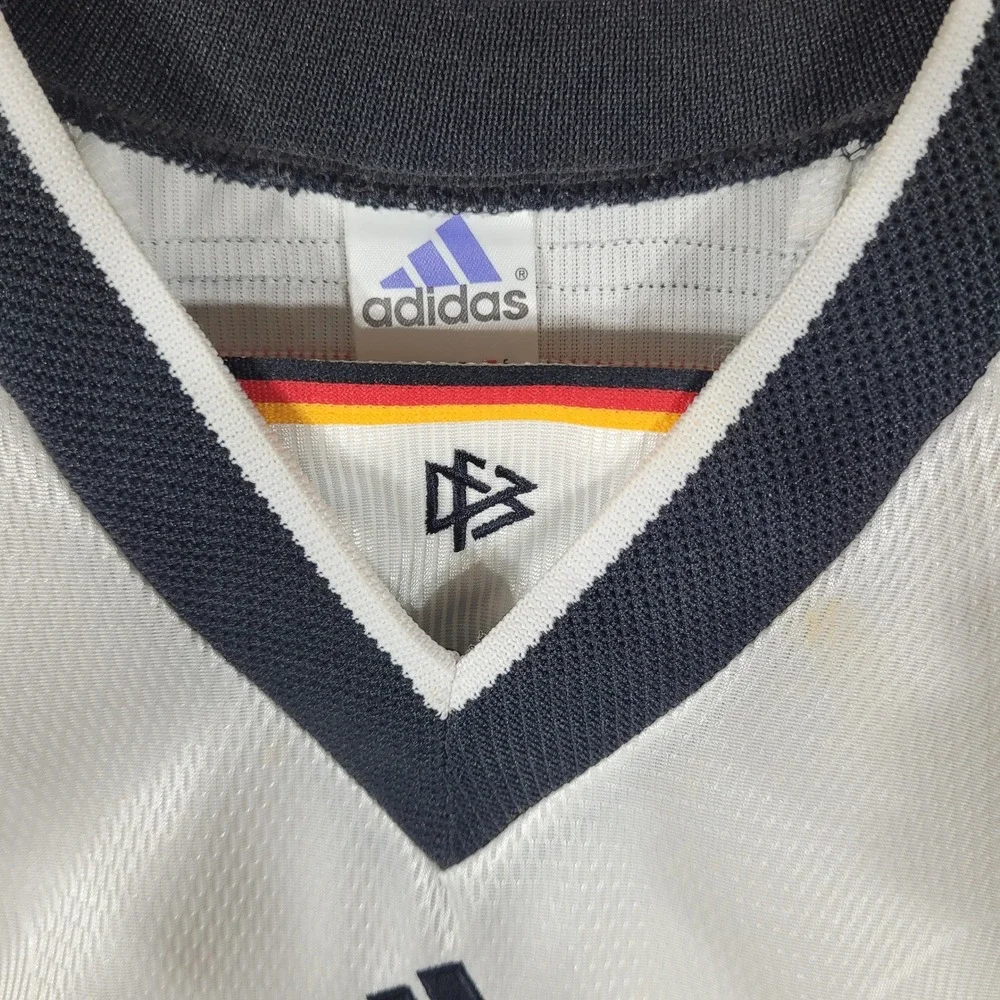 Vintage Adidas Soccer Jersey Men M White Germany DFB National Team Striped 1998